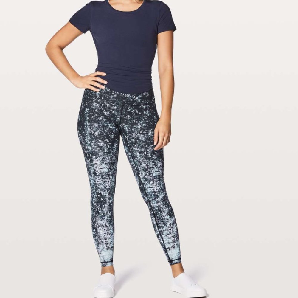 LULULEMON Wunder Under Hi-Rise Tight Effervescence Black Multi {VV43}